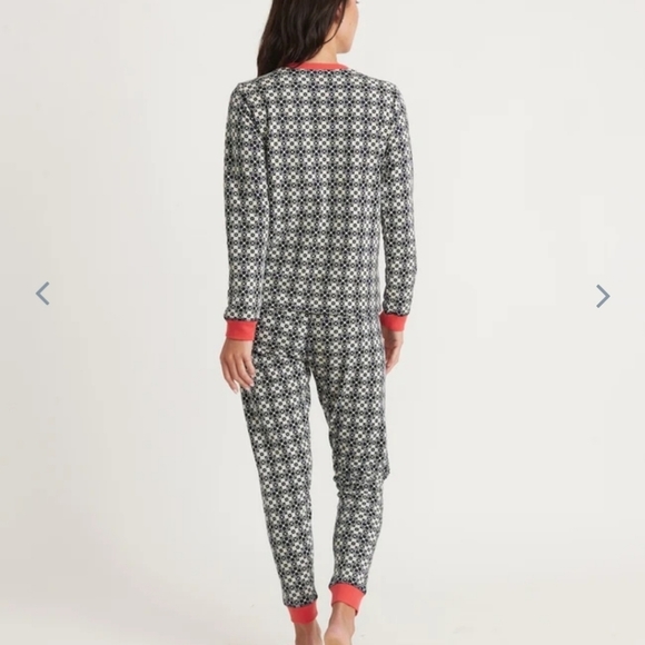 Top only:  Marine layer Double Knit Henley in Navy/Cream.  *Bottoms not included - Picture 3 of 6